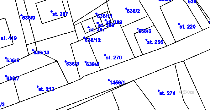 Parcela st. 270 v KÚ Písečná u Jeseníka, Katastrální mapa