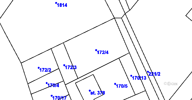 Parcela st. 172/4 v KÚ Písečná u Jeseníka, Katastrální mapa