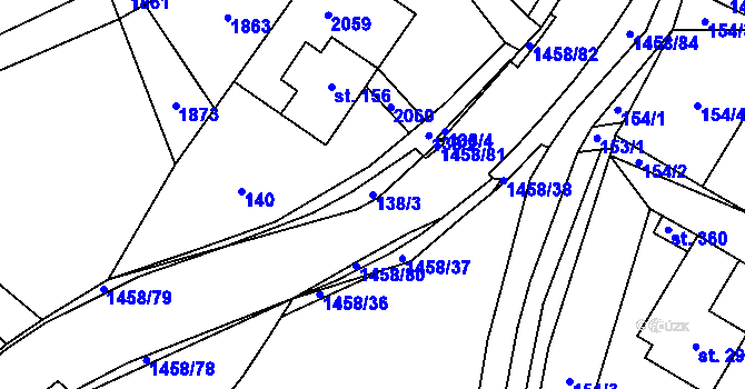 Parcela st. 138/3 v KÚ Písečná u Jeseníka, Katastrální mapa