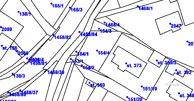 Parcela st. 154/4 v KÚ Písečná u Jeseníka, Katastrální mapa