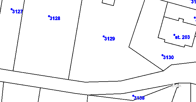 Parcela st. 160/8 v KÚ Písečné u Slavonic, Katastrální mapa
