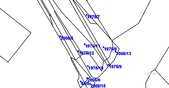 Parcela st. 1975/11 v KÚ Písečné u Slavonic, Katastrální mapa