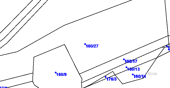 Parcela st. 160/27 v KÚ Vítochov, Katastrální mapa