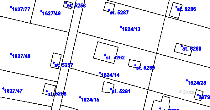 Parcela st. 7262 v KÚ Písek, Katastrální mapa