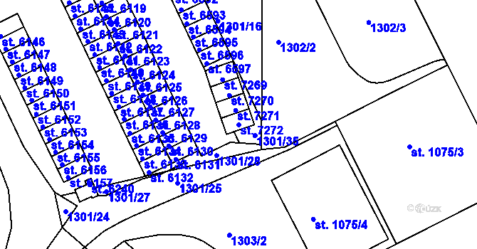 Parcela st. 7272 v KÚ Písek, Katastrální mapa
