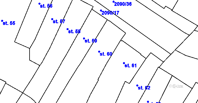 Parcela st. 60 v KÚ Písek, Katastrální mapa