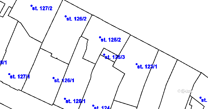 Parcela st. 125/3 v KÚ Písek, Katastrální mapa