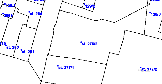 Parcela st. 276/2 v KÚ Písek, Katastrální mapa