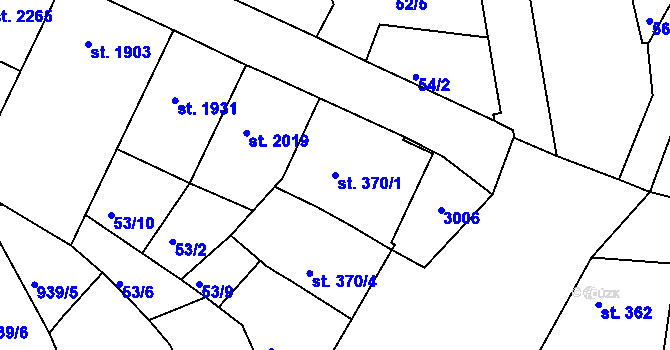 Parcela st. 370/1 v KÚ Písek, Katastrální mapa
