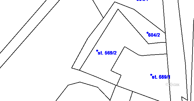 Parcela st. 569/2 v KÚ Písek, Katastrální mapa