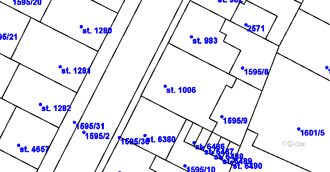 Parcela st. 1006 v KÚ Písek, Katastrální mapa