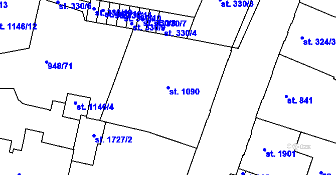 Parcela st. 1090 v KÚ Písek, Katastrální mapa
