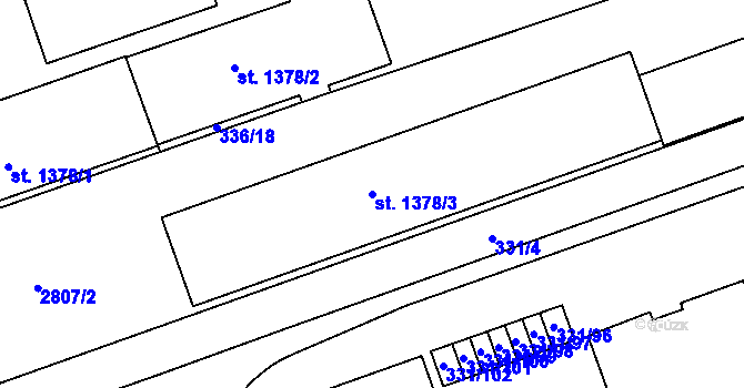 Parcela st. 1378/3 v KÚ Písek, Katastrální mapa