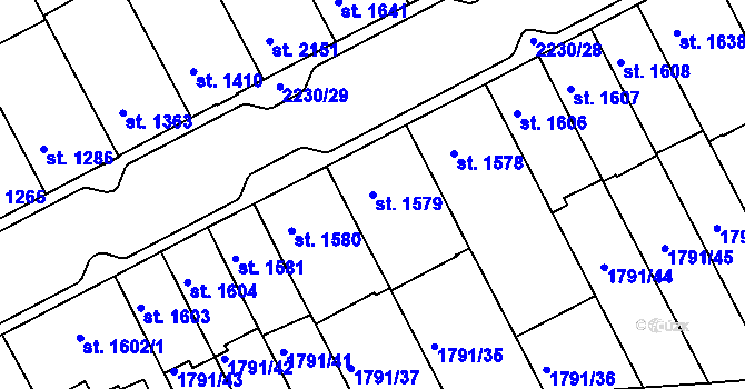 Parcela st. 1579 v KÚ Písek, Katastrální mapa