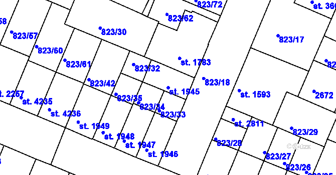Parcela st. 1945 v KÚ Písek, Katastrální mapa