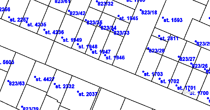 Parcela st. 1946 v KÚ Písek, Katastrální mapa