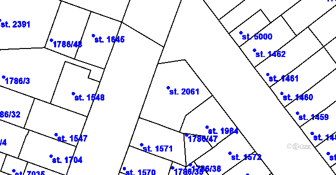 Parcela st. 2061 v KÚ Písek, Katastrální mapa