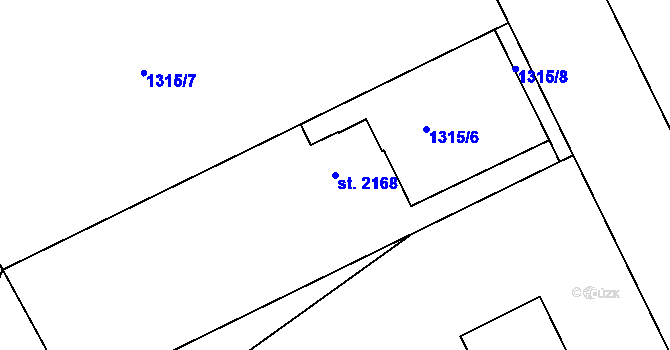 Parcela st. 2168 v KÚ Písek, Katastrální mapa