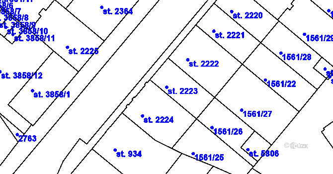 Parcela st. 2223 v KÚ Písek, Katastrální mapa