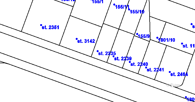 Parcela st. 2235 v KÚ Písek, Katastrální mapa
