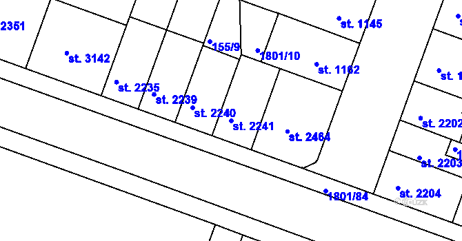 Parcela st. 2241 v KÚ Písek, Katastrální mapa
