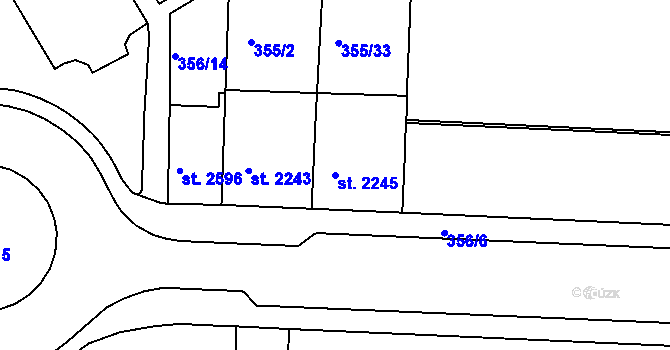 Parcela st. 2245 v KÚ Písek, Katastrální mapa