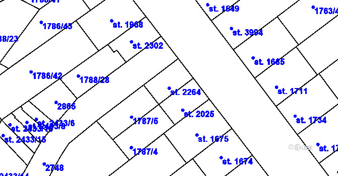 Parcela st. 2264 v KÚ Písek, Katastrální mapa