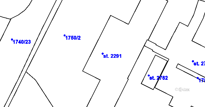 Parcela st. 2291 v KÚ Písek, Katastrální mapa