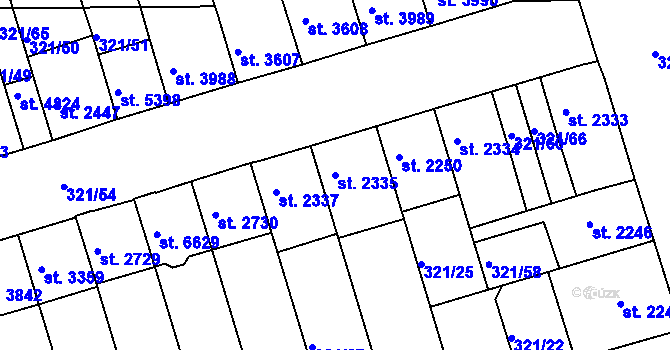 Parcela st. 2335 v KÚ Písek, Katastrální mapa