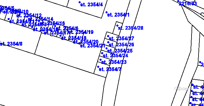 Parcela st. 2354/24 v KÚ Písek, Katastrální mapa