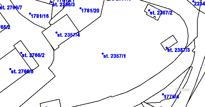 Parcela st. 2357/1 v KÚ Písek, Katastrální mapa