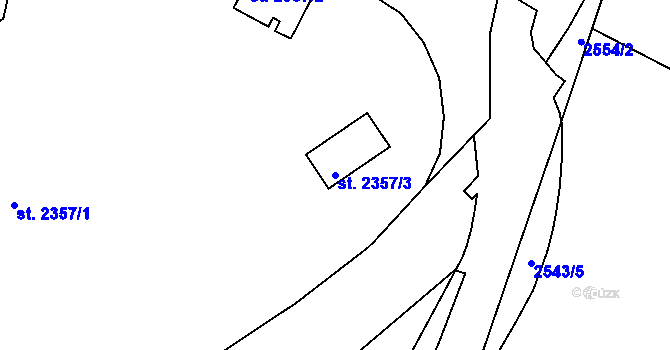 Parcela st. 2357/3 v KÚ Písek, Katastrální mapa