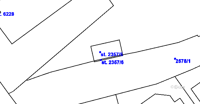 Parcela st. 2357/5 v KÚ Písek, Katastrální mapa