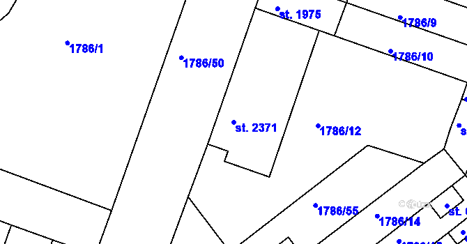 Parcela st. 2371 v KÚ Písek, Katastrální mapa