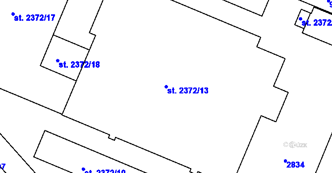 Parcela st. 2372/13 v KÚ Písek, Katastrální mapa