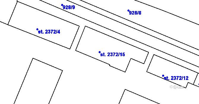 Parcela st. 2372/15 v KÚ Písek, Katastrální mapa