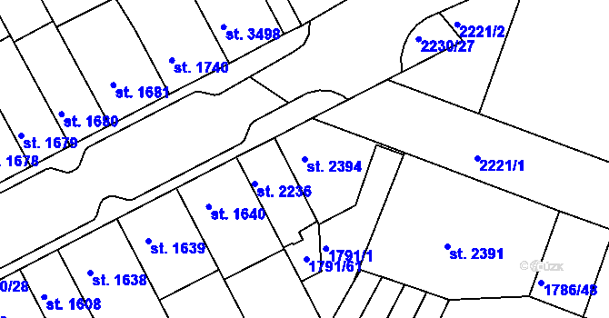 Parcela st. 2394 v KÚ Písek, Katastrální mapa