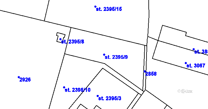 Parcela st. 2395/9 v KÚ Písek, Katastrální mapa