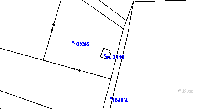 Parcela st. 2446 v KÚ Písek, Katastrální mapa