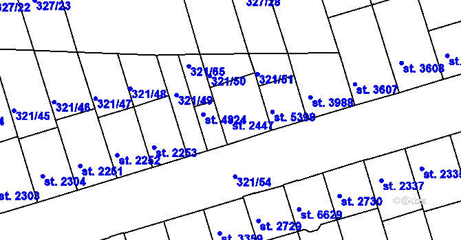 Parcela st. 2447 v KÚ Písek, Katastrální mapa