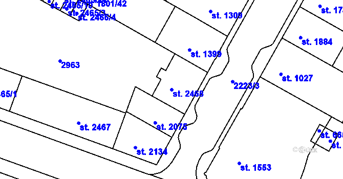 Parcela st. 2468 v KÚ Písek, Katastrální mapa