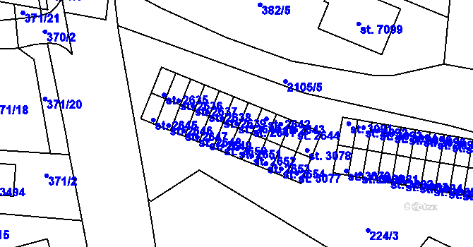 Parcela st. 2640 v KÚ Písek, Katastrální mapa