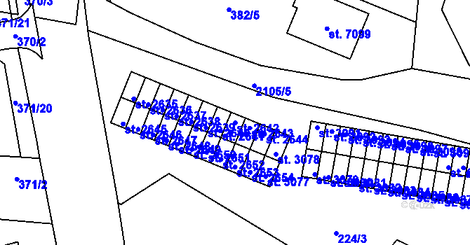 Parcela st. 2642 v KÚ Písek, Katastrální mapa