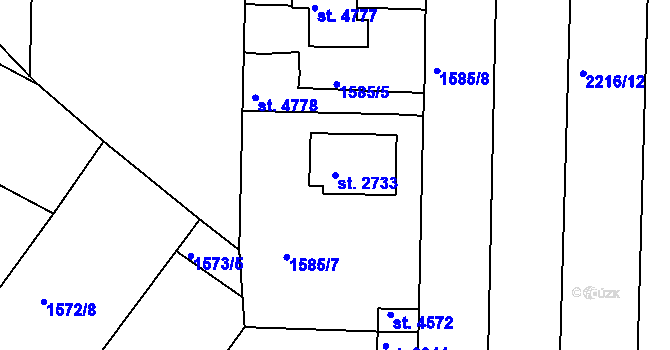 Parcela st. 2733 v KÚ Písek, Katastrální mapa