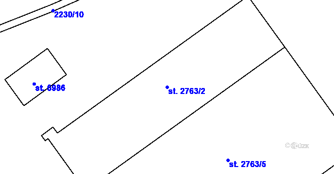 Parcela st. 2763/2 v KÚ Písek, Katastrální mapa