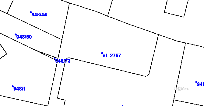 Parcela st. 2767 v KÚ Písek, Katastrální mapa