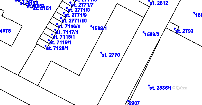 Parcela st. 2770 v KÚ Písek, Katastrální mapa