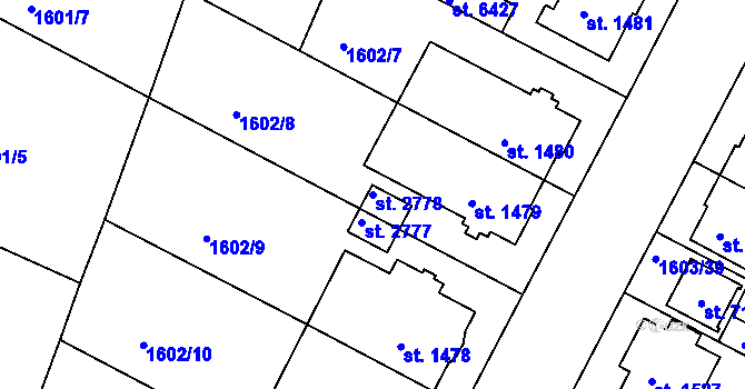 Parcela st. 2778 v KÚ Písek, Katastrální mapa