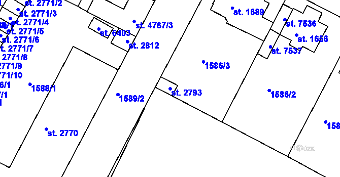Parcela st. 2793 v KÚ Písek, Katastrální mapa