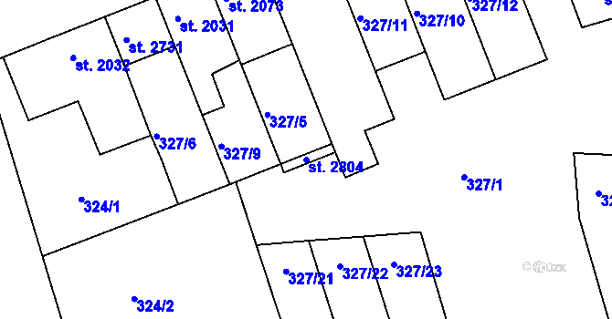 Parcela st. 2804 v KÚ Písek, Katastrální mapa